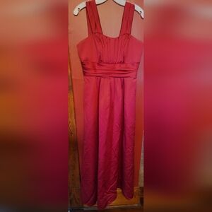 Red, floor length dress worn once in a wedding.